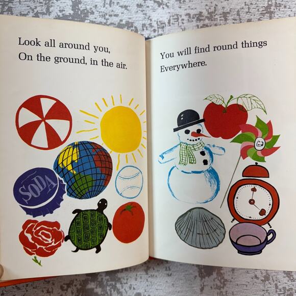 ROUND IS A PANCAKE Joan Sullivan 1963 School Book Shapes Ages 3-7 Illustrated HC - Picture 2 of 8